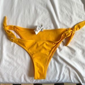 Yellow/orange tie side bikini bottoms